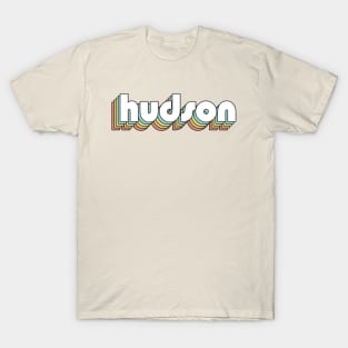 Hudson - Retro Rainbow Typography Faded Style T-Shirt